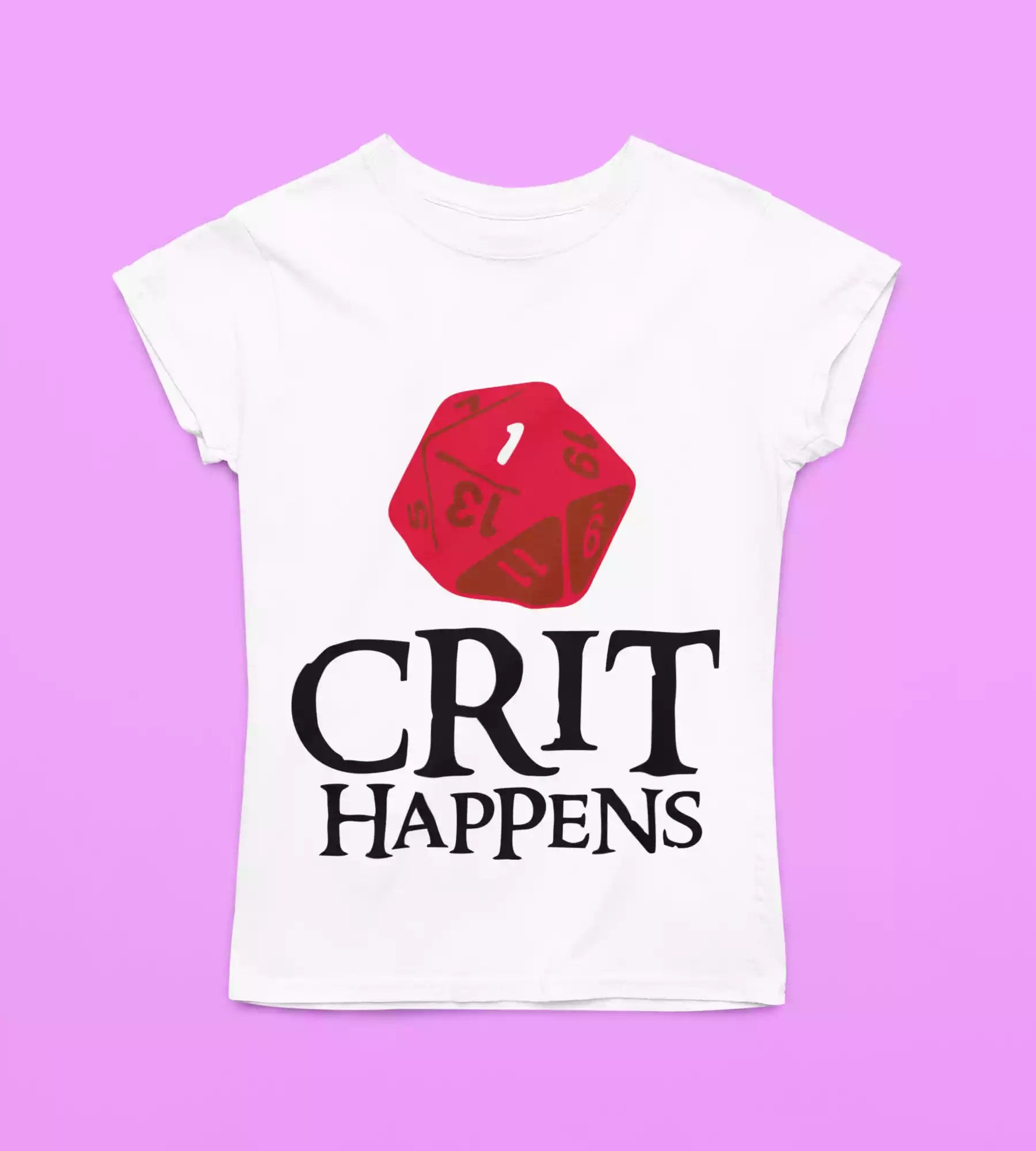 T-Shirt Divertente Donna Con Stampa Crit Happens