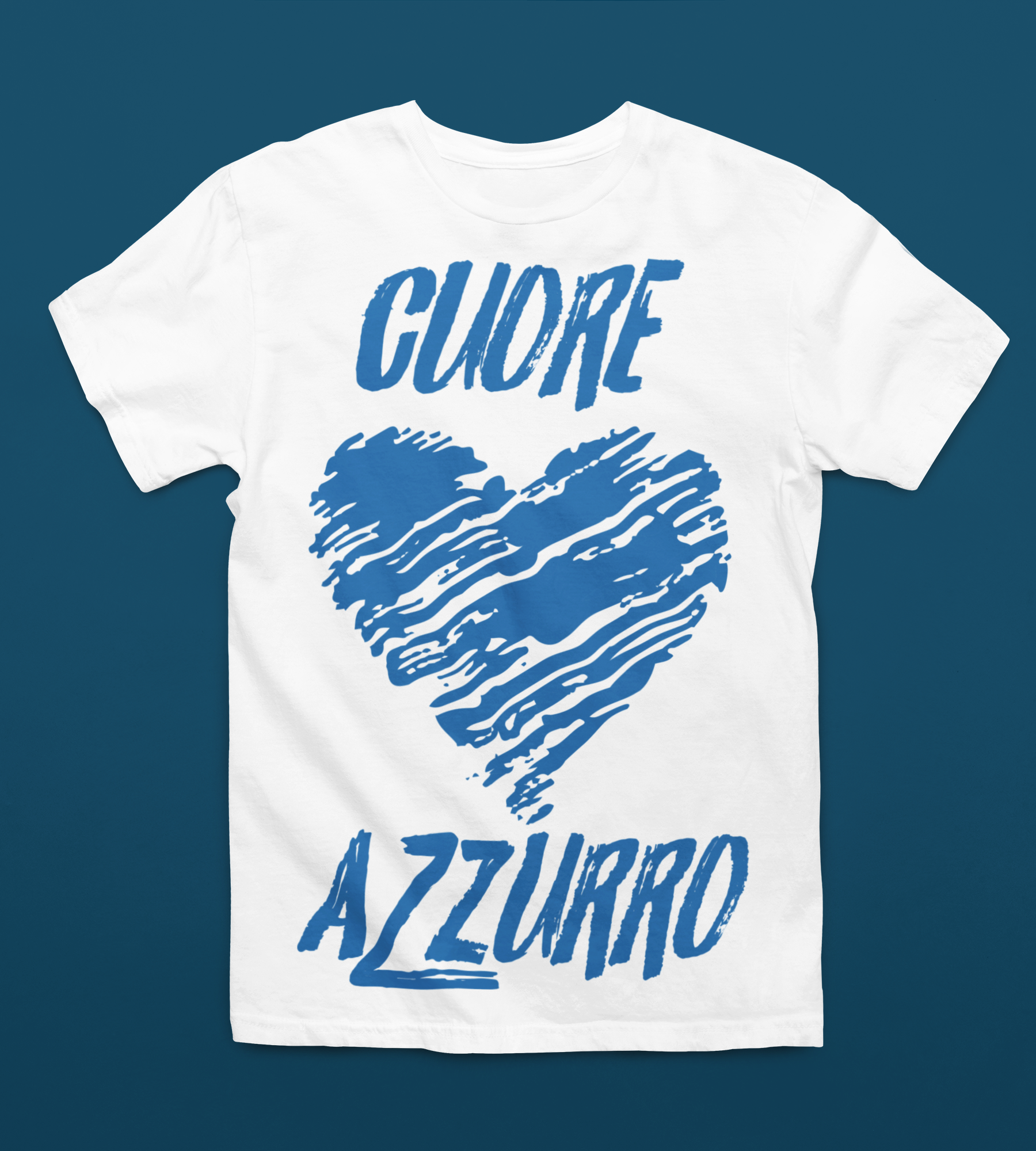 T-Shirt Divertente Uomo Cuore Azzurro