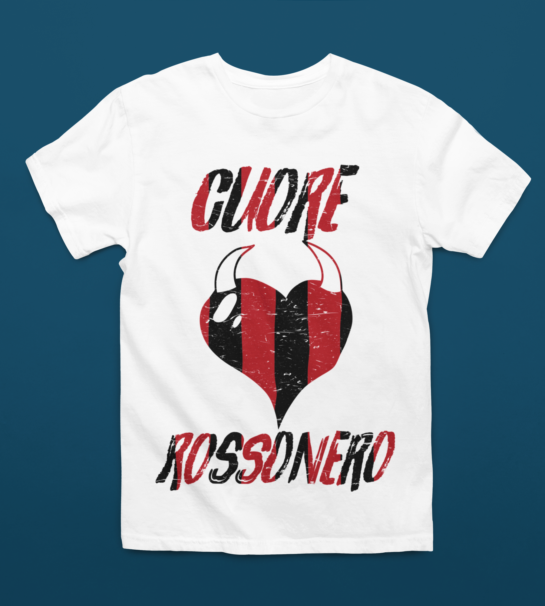 T-Shirt Divertente Uomo Cuore Rossonero