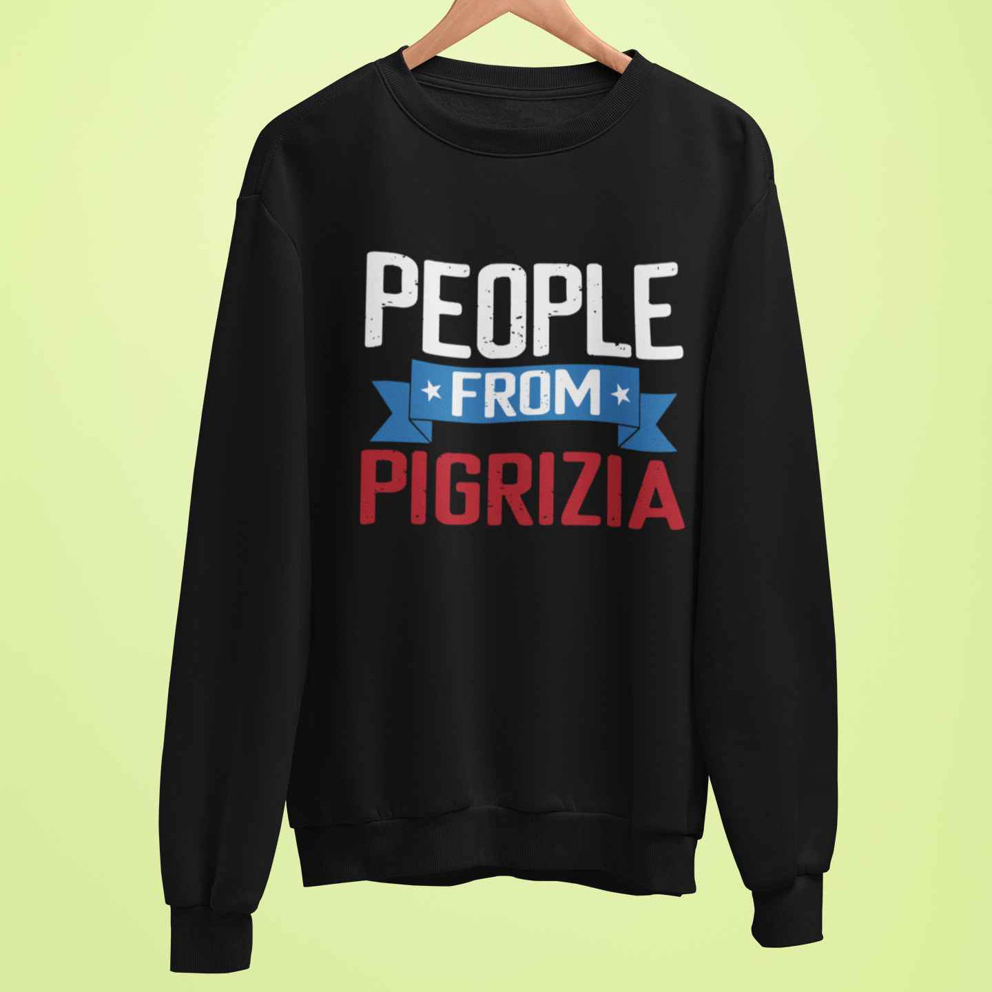 Felpa Divertente Girocollo Unisex Con Stampa People From Pigrizia