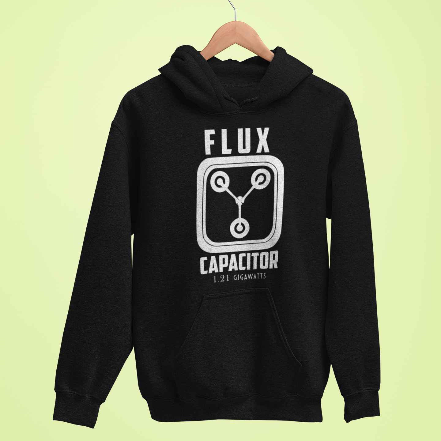 Felpa Con Cappuccio Divertente Unisex Con Stampa Flux Capacitor