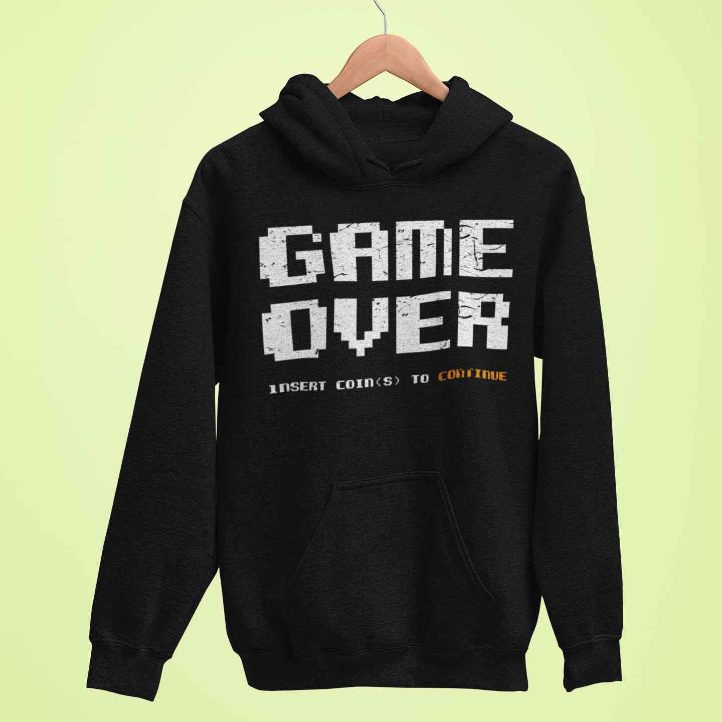 Felpa Con Cappuccio Divertente Unisex Con Stampa Game Over