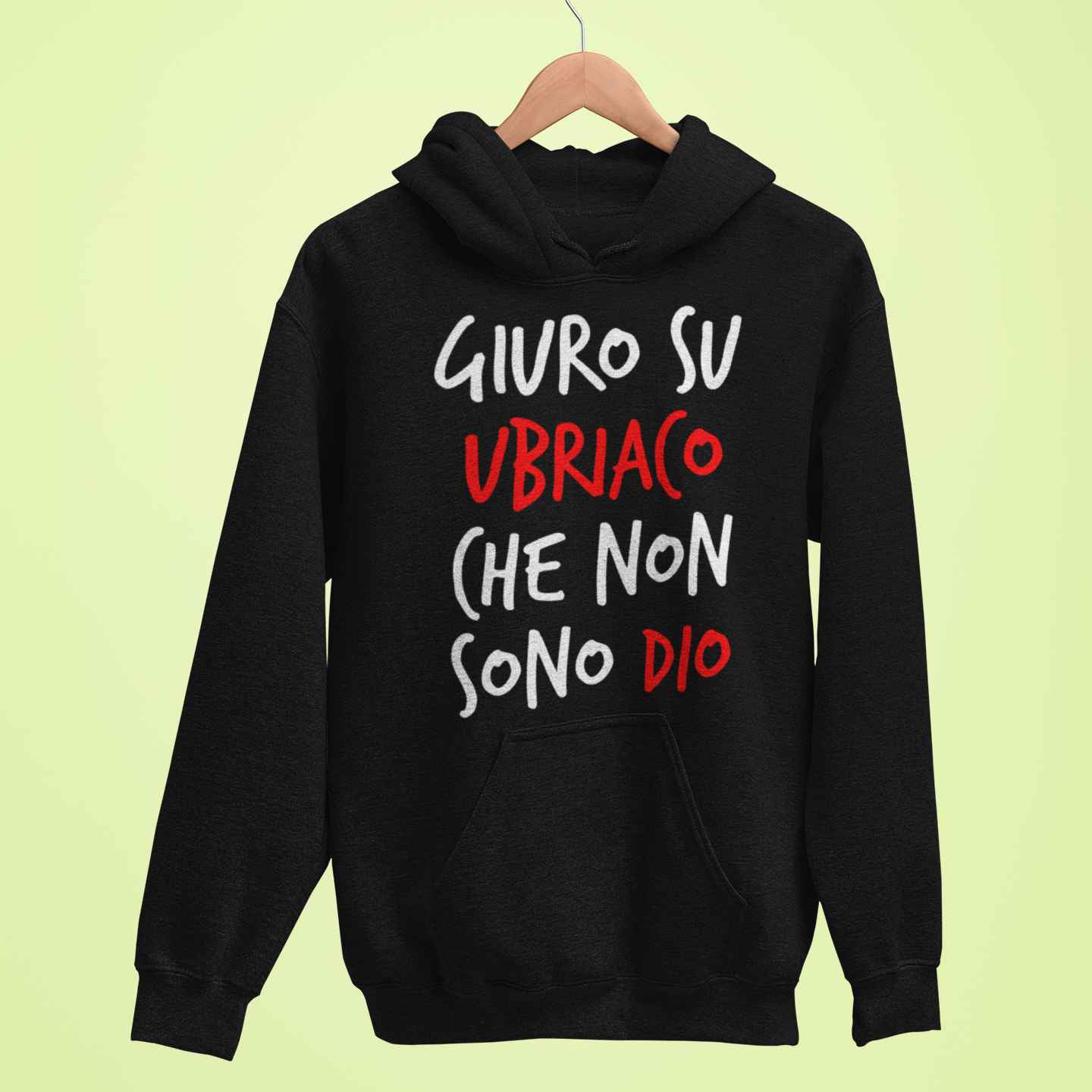 Felpa Con Cappuccio Divertente Unisex Con Stampa Giuro Su Ubriaco