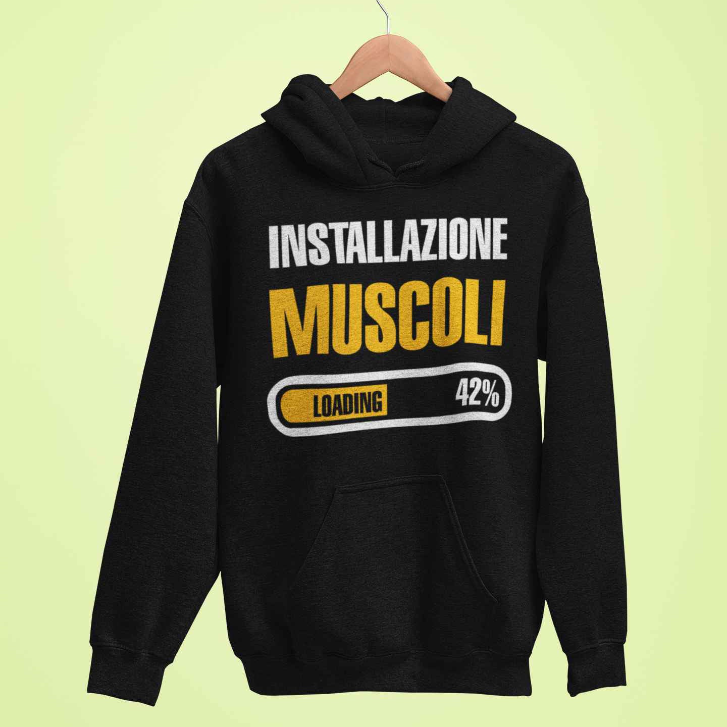 Felpa Con Cappuccio Divertente Unisex Con Stampa Installazione Muscoli