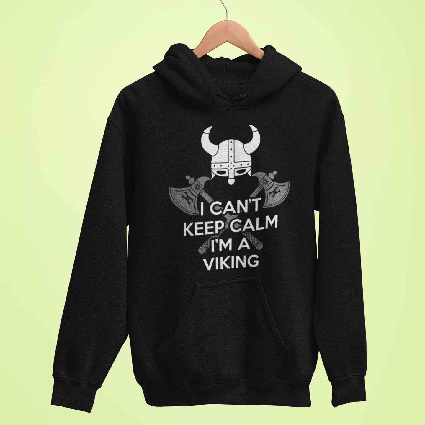 Felpa Con Cappuccio Divertente Unisex Con Stampa Keep Calm Viking